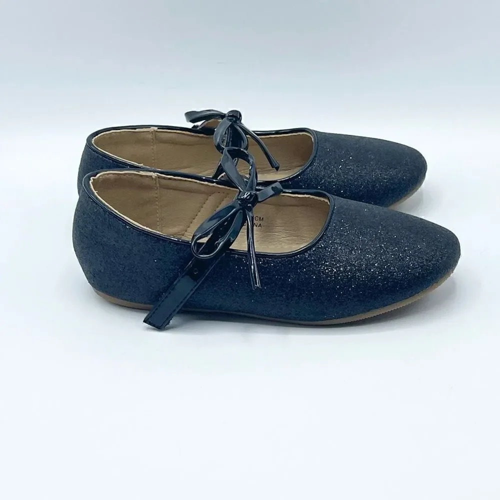Felix & Flora black glitter slip on dress shoes - Kids 11